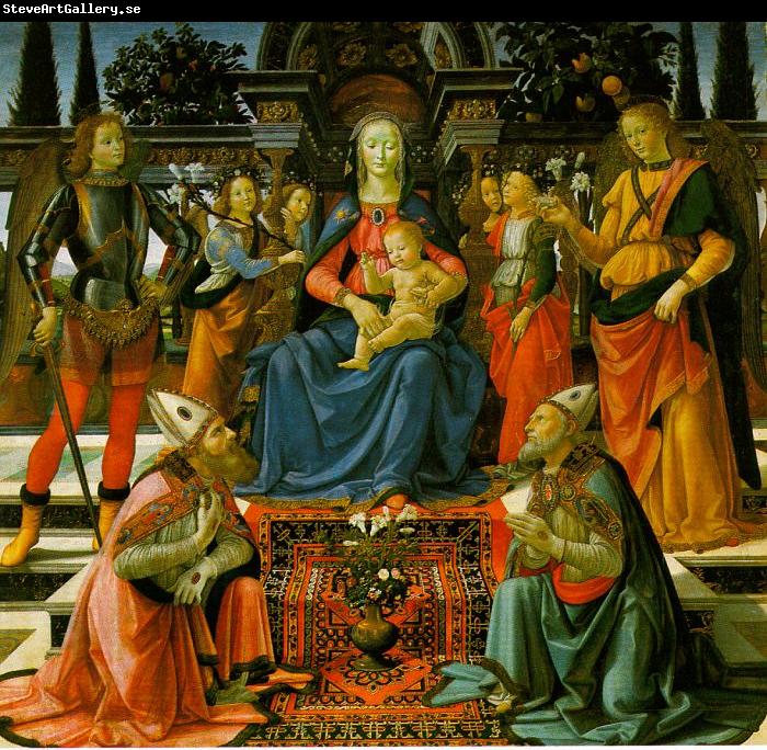 Domenico Ghirlandaio Madonna Enthroned with the Saints  q